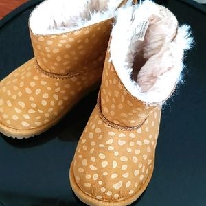 Zara Baby Leopard pattern faux fur lined boot EU size 20 (1 year old)